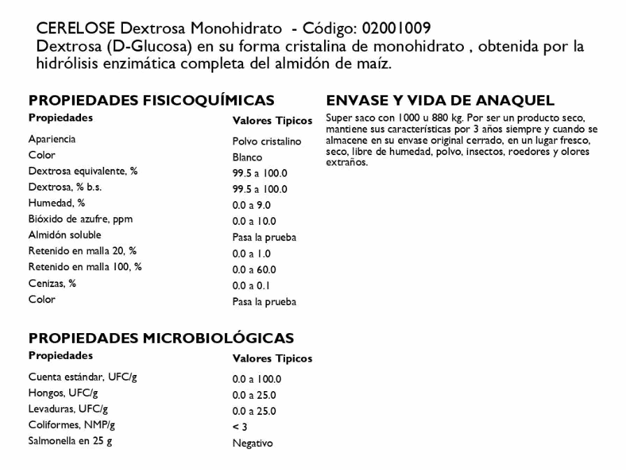 Dextrosa Monohidratada